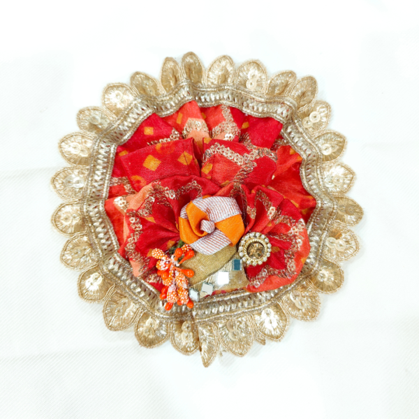 Gopal ji set of 2 : Poshak and Pagdi - Red Organza